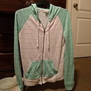 Zine Patterned light zip up hoodie